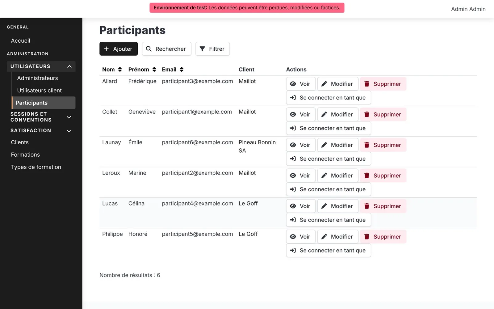 Capture d'écran Socle Symfony et générateur de CRUD