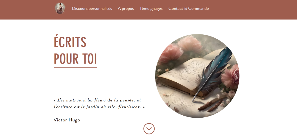 Illustration du projet Écrits Pour Toi, spécialisé dans la rédaction personnalisée pour particuliers et professionnels.